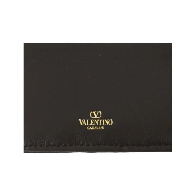 Valentino Fabric Card Holder Unisex Beige & Black-6