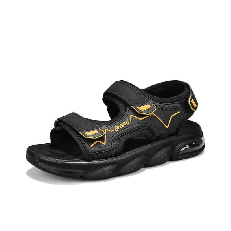 Ncmt Beach Sandals Men Black Orange/Black Gray/Khaki-6