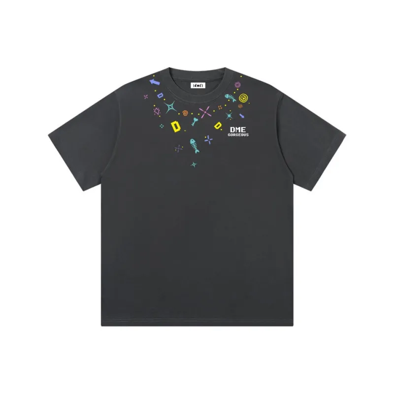 【dme】 Couple T Shirt 100% Cotton Top, Half Sleeve Unisex-11