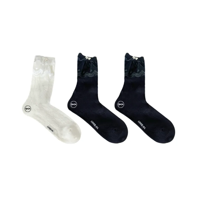 SOIE Mid Calf Socks Women's Combo Set-20