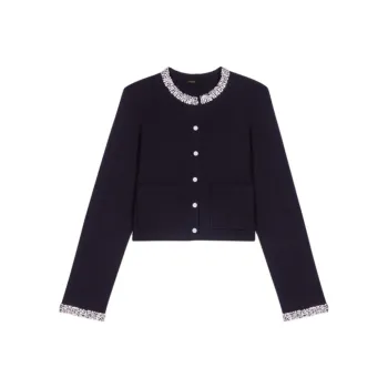 Maje Rhinestone trim Cardigan