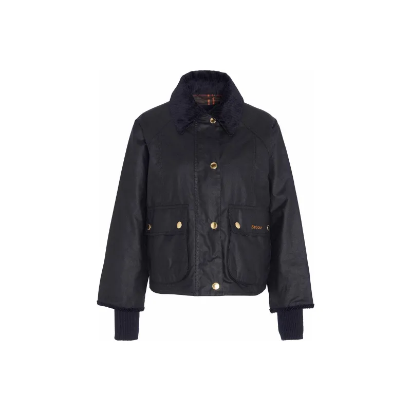 BARBOUR Logo Embroidered Cropped Jacket-0
