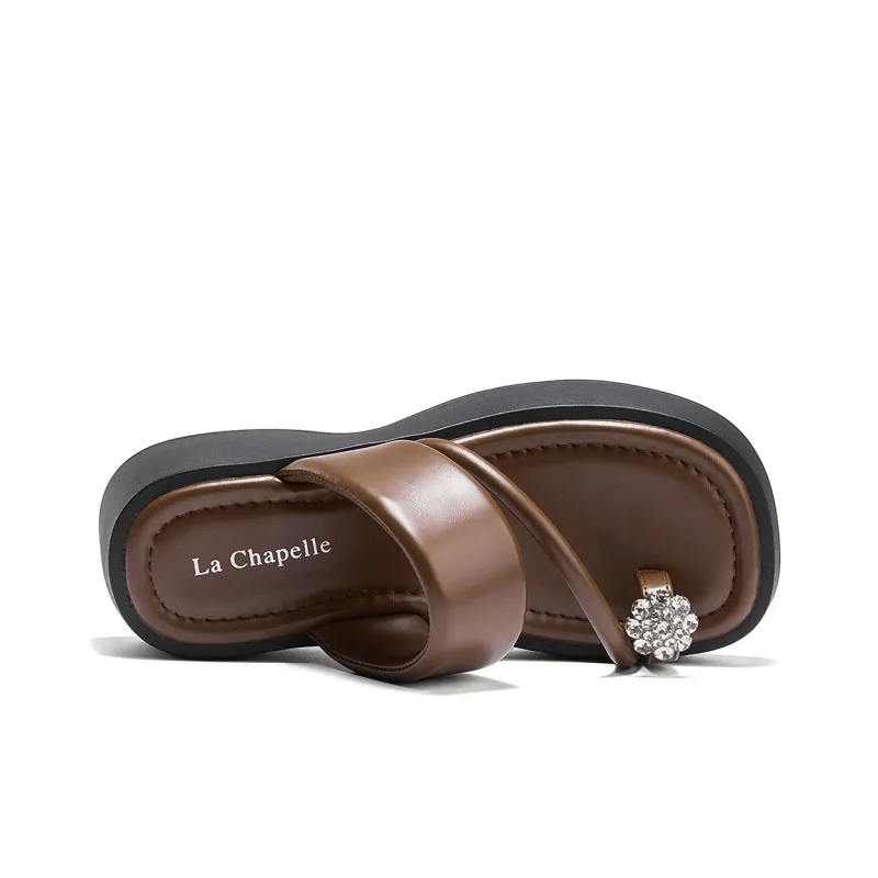La Chapelle Slide Slippers Women's Brown-4