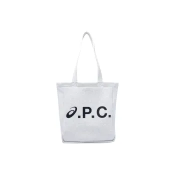 A.P.C × Asics Collaboration Cotton Tote Bag, Shopping Bag, Shoulder Bag Women's Light Gray
