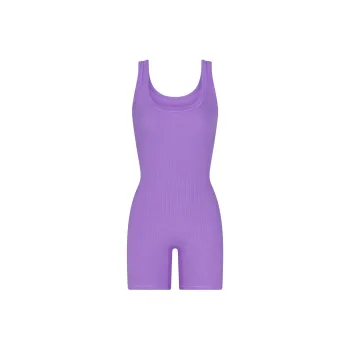 SKIMS COTTON RIB ONESIE Jumpsuit Women's ULTRA VIOLET/Ultraviolet
