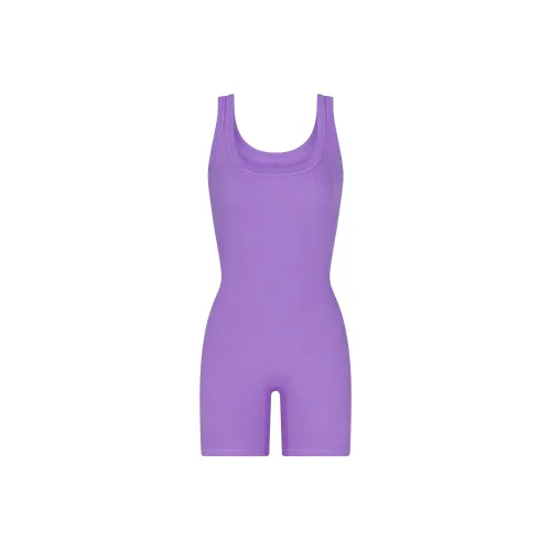 SKIMS COTTON RIB ONESIE Jumpsuit Women's ULTRA VIOLET/Ultraviolet