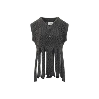 COPERNI V Neck Shredded Knitted Top