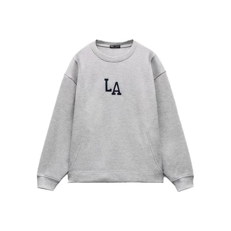 ZARA Sweatshirts Women's Zebra Print Gray-0