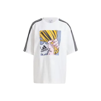Adidas Women's Gallery Graphic Oversized T Shirt White