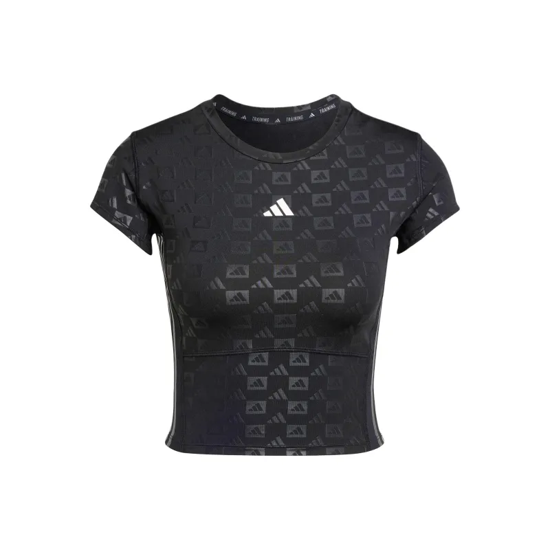 Adidas Women's Hyperglam Emboss T Shirt Black-0