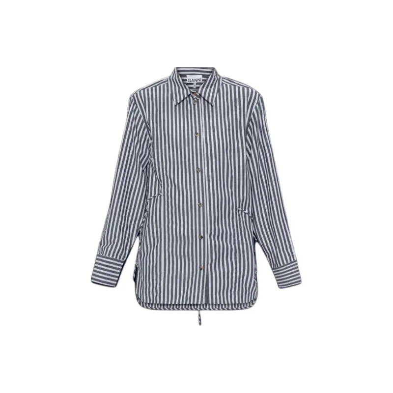 GANNI Striped Long Sleeved Shirt-0