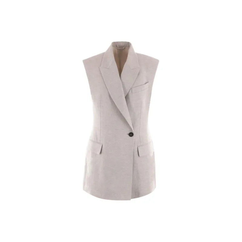 Brunello Cucinelli V Neck Sleeveless Jacket-0