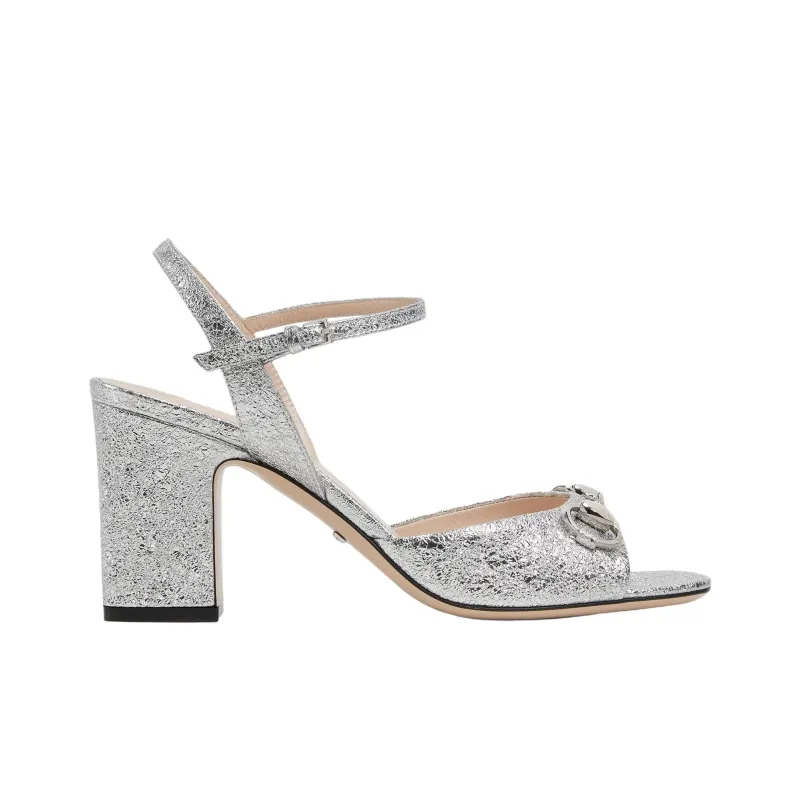 GUCCI One Strap Sandals 7.5cm Women's Silver-1