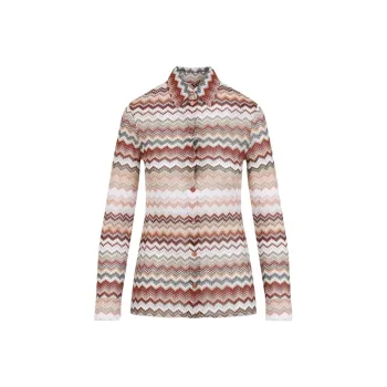 MISSONI Serrated Lamé Zig Zag Pattern Shirt