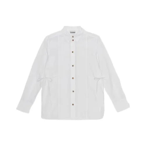GANNI Bow Detailed Long Sleeved Shirt