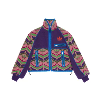 GUCCI X Adidas Gg Trefoil Wool Bomber Purple/Pink/Blue