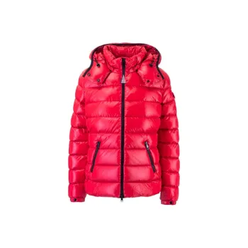 Moncler Bady Hooded Shiny Full Zip Jacket 'Red'