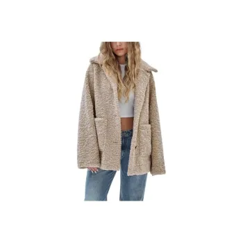 GUESS Sherpa Coat Jackets Coats Women's Beige