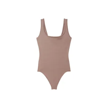 Victoria's Secret PINK BASE COTTON BODYSUIT / Iced Coffee Bodysuits Women's Ice Coffee