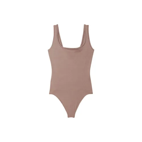 Victoria's Secret PINK BASE COTTON BODYSUIT / Iced Coffee Bodysuits Women's Ice Coffee