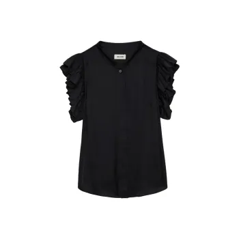 Zadig & Voltaire Tiza Ruffled Satin Blouse