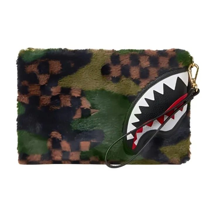 SPRAYGROUND Polyester Wallet Unisex Black/Brown With Army Green-0