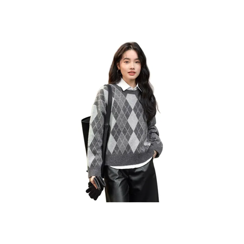 Mo Han Yi Mei Knitwear Women's Gray-0