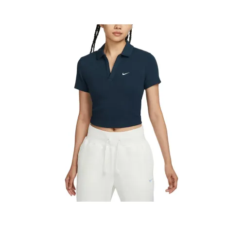 Nike Sportswear Essentials Series Polo Shirt Women's Arsenal Dark Sea Blue/Sail White