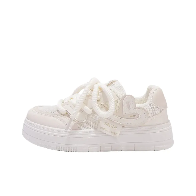 Fawn Miri Slip Resistant And Breathable Low Top Skateboard Shoes Women's White-4