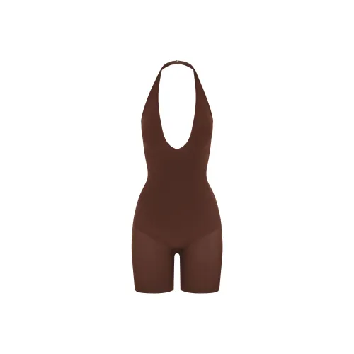 SKIMS SEAMLESS SCULPT DEEP PLUNGE SHORT BODYSUIT Bodysuits Women's COCOA/Cocoa