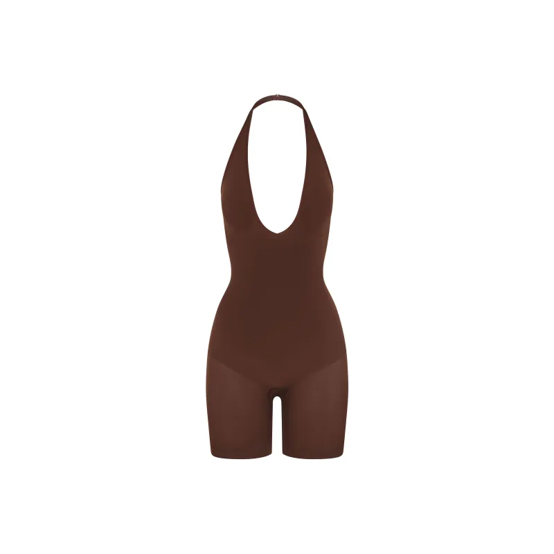 SKIMS SEAMLESS SCULPT DEEP PLUNGE SHORT BODYSUIT Bodysuits Women's COCOA/Cocoa-0