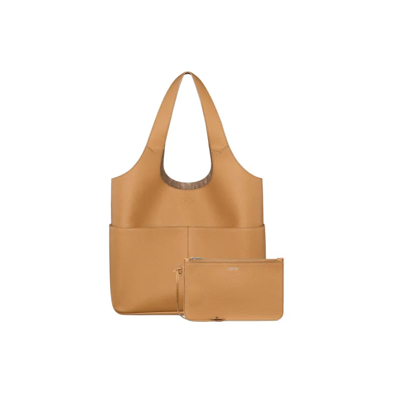 DIOR Cow Leather One Shoulder Handbag Men's Brown-2