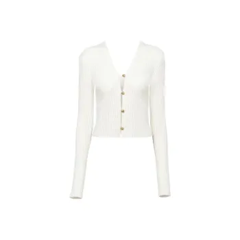 Chloé V-Neck Ribbed-Knit Cardigan