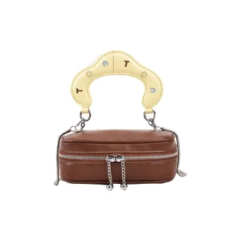 RKM PU Small Square Bag, Crossbody, One Shoulder Handbag Women's Apple Green/American Brown/Ice Blue