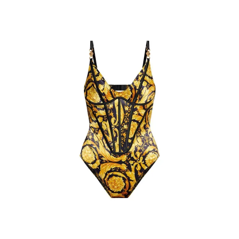 VERSACE Pattern Printed Sleeveless Bodysuit-0