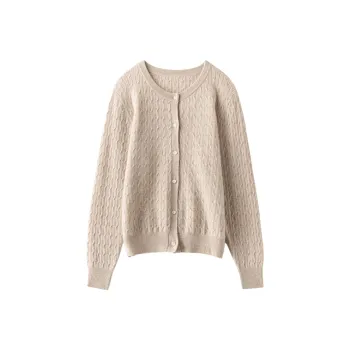 SNOWFORTE Cashmere Sweater Women's Brown Goat Cashmere