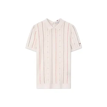 Tommy Hilfiger Polo Shirt Women's Ecru Stripes