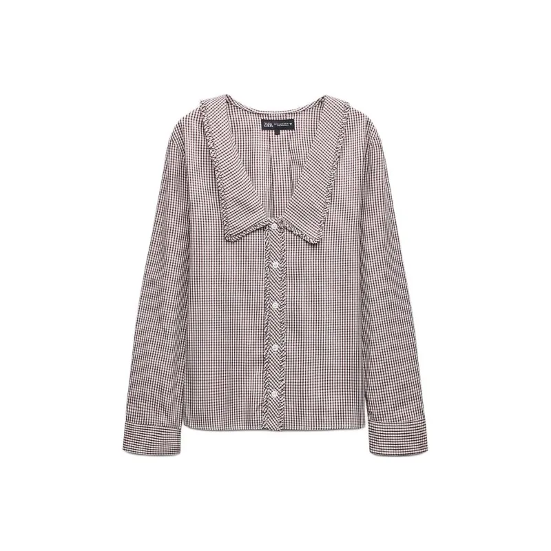 ZARA Trf Shirt Women's Brown/White-0