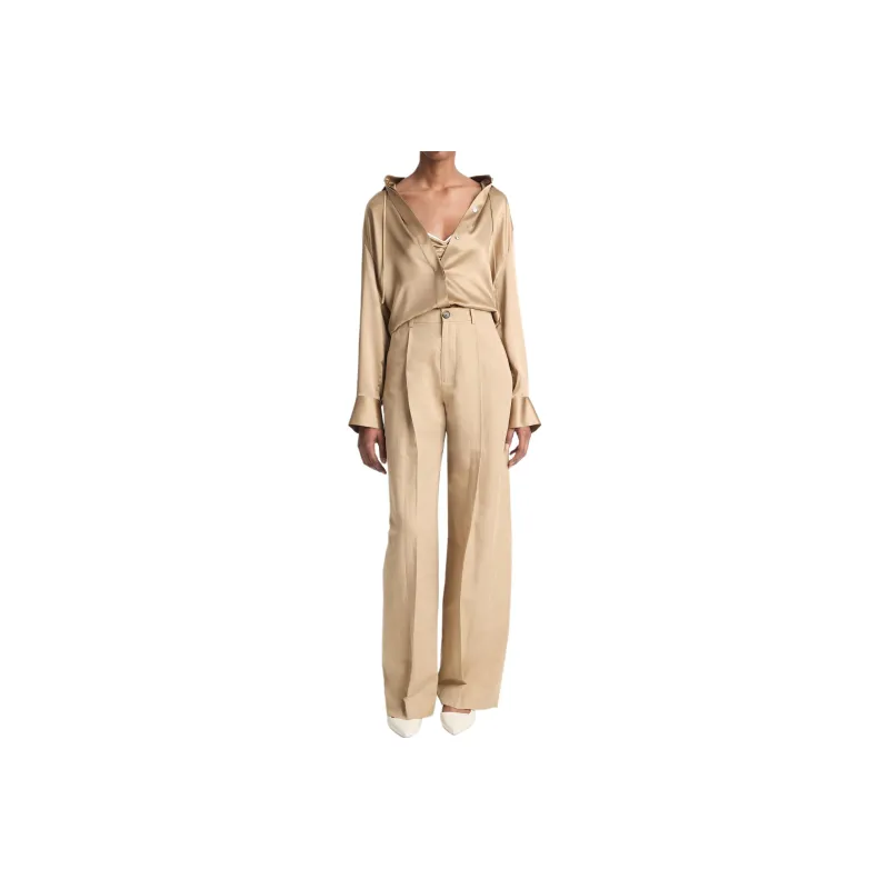 VINCE Silk Hooded Shirt-1