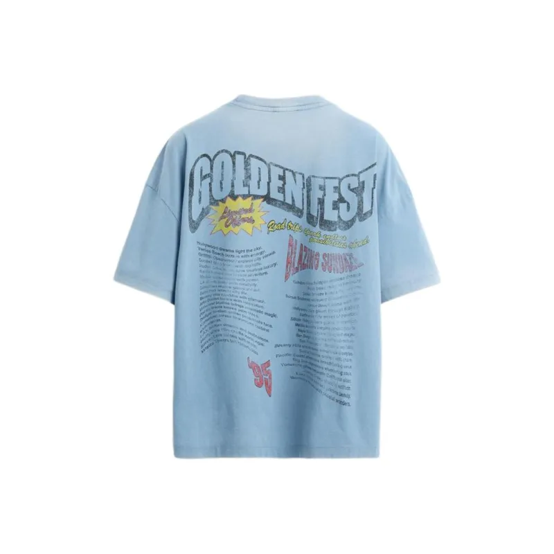 ZARA T Shirts Men Light Blue-1