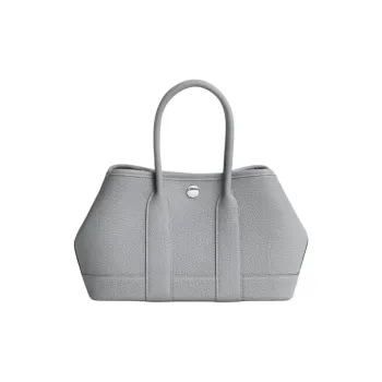 HERMES NEO GARDEN 23 Canvas With Negonda Calfskin Handbag Regular Women's Mist Gray