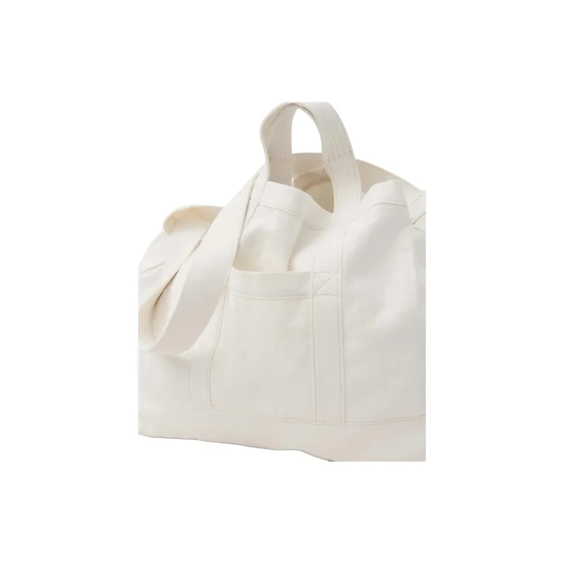 TEKLA Organic Cotton Beach Bag, Tote Bag, Shopping Bag, Shoulder Bag, Handbag Women's Beige-1