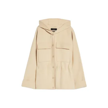 WEEKEND MaxMara Rango Collection Hooded Wool Parka Jackets Coats Women's Beige