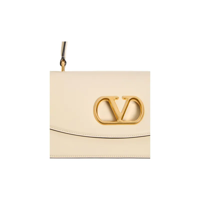 Valentino GARAVANI Bright Calfskin Shoulder Bag Women's Cream White-4
