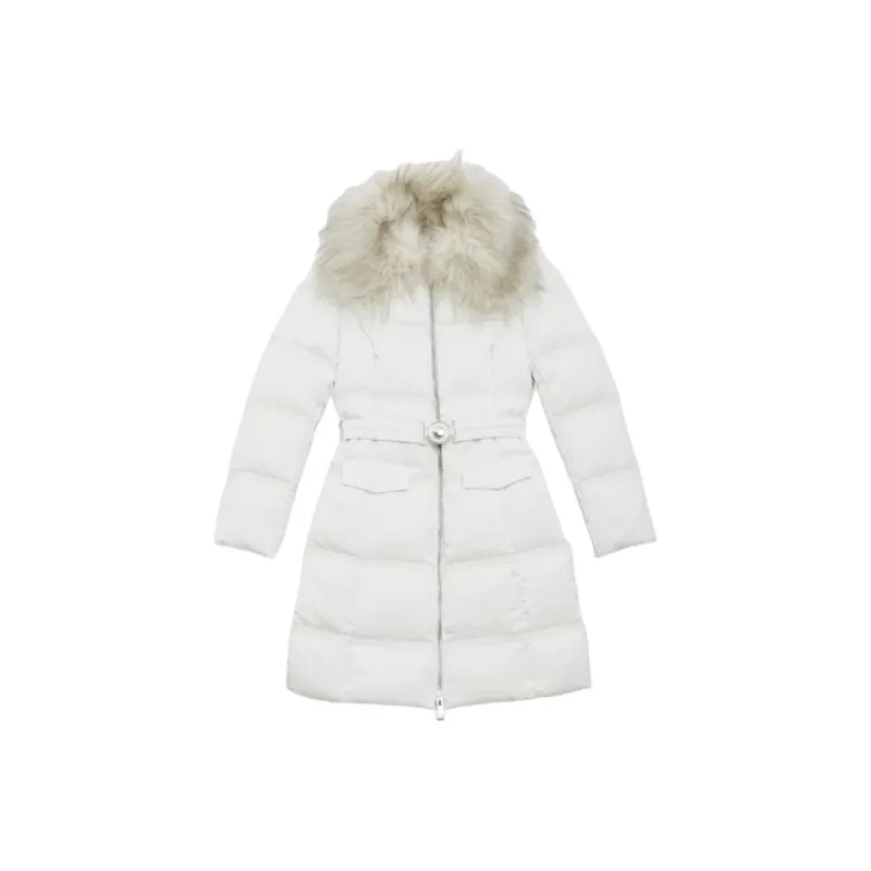 GUESS Eco Marisol Belted Puffer Coat Jackets Coats Women's White-0