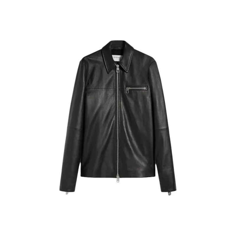 SportMax Zipped Leather Jacket-0