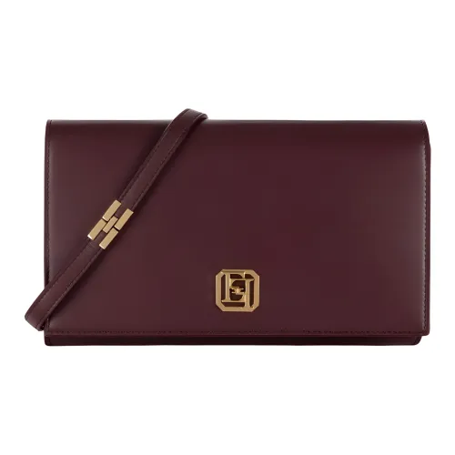 Elisabetta Franchi Nappa Leather Crossbody Bag Shoulder Bag Women's Black Red