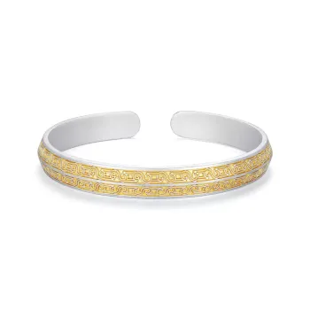 LIUXIN 999 Fine Silver Bangles Unisex