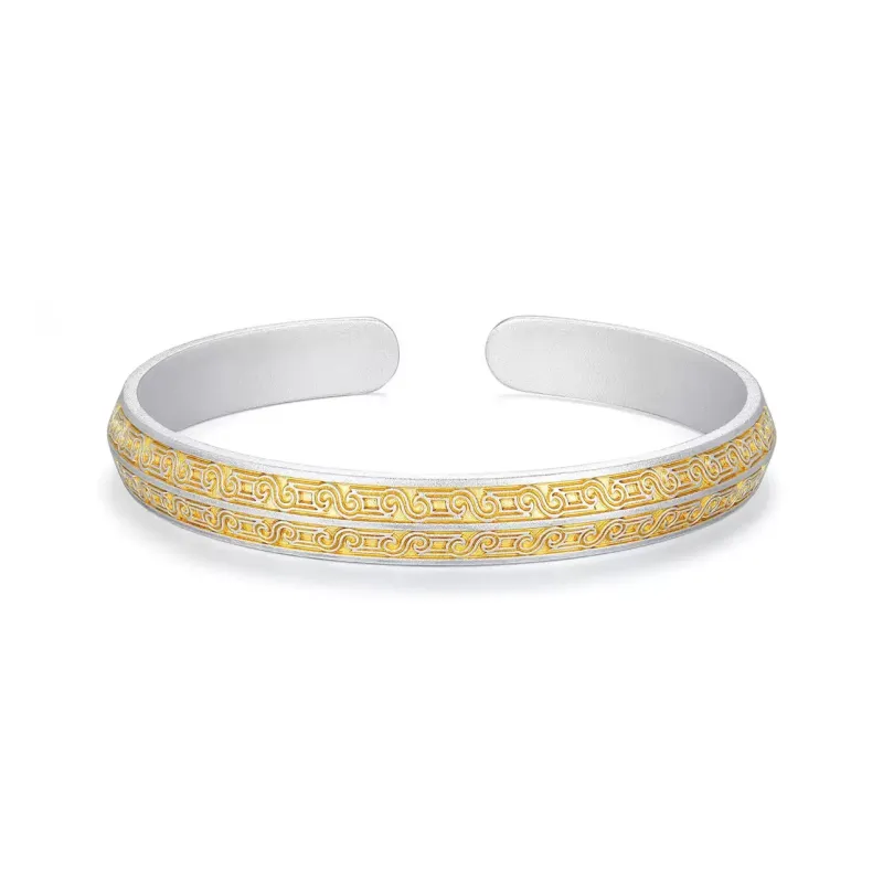 LIUXIN 999 Fine Silver Bangles Unisex-0