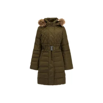 GUESS Real Down Long Puffer Down Jacket Women's Green